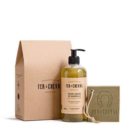 Pure Olive Marseille Soap Duo - 500ml liquid and 125g slice