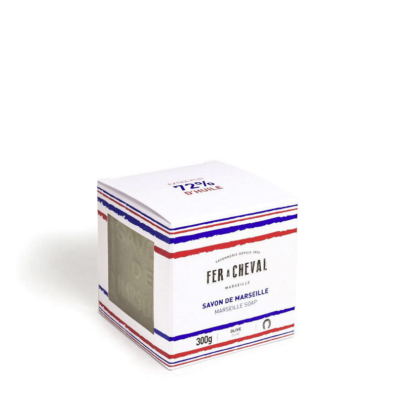 Savon de Marseille Cube Olive 300g Bleu Blanc Rouge